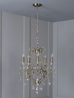 Linea Evelyn glass dropper antique brass chandelier   