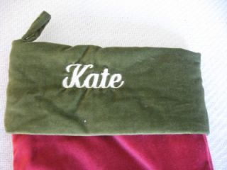 Green Red Embroidered Lauren Kate Ashley Christmas Stockings