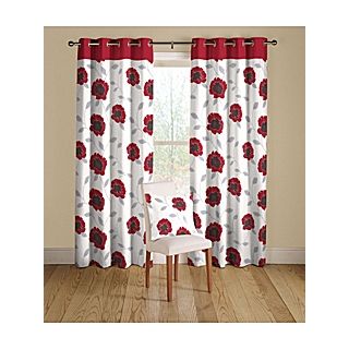 Rectella Rectella poppy curtains in red   