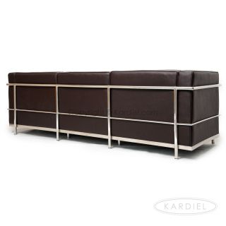 Le Corbusier LC3 Sofa 3 Seater Espresso Genuine Leather Modern Womb
