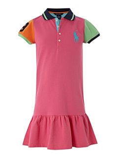Polo Ralph Lauren Girl`s pieced frill polo dress Pink   House of Fraser
