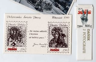GDANSK POLAND Postcards & SOLIDARNOSC Stamps + LECH WALESA Time Cover