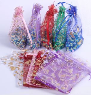 Luxury Organza Wedding Candy Favour Gift Bag Jewelry Pouches XK