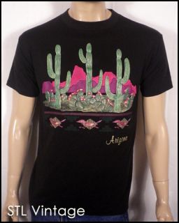 Vtg 80s 90s Rad Awesome Puffy Graphic Logo Arizona T Shirt Road Runner