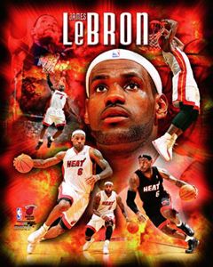 Lebron James Inferno Miami Heat RARE Poster Print 2011