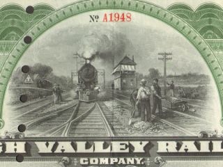 Lehigh Valley Railroad Stock Certificate Bond Share