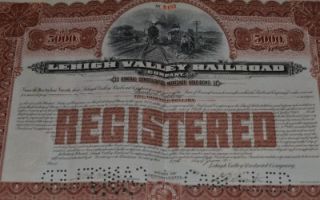 Vintage Stock Certificates from Lehigh Valley Railroad 1911 1948