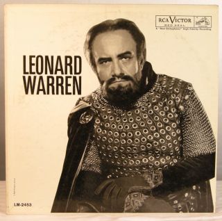 Leonard Warren RCA LM 2453 Opera Shaded Vinyl LP