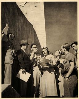 1936 Olympics Film Crew Leni Riefenstahl Photogravure   ORIGINAL