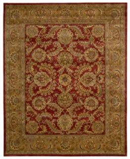 Nourison Round Area Rug, Rajah Collection JA17 Isfahan Burgundy 8