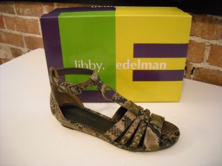 Libby Edelman Brown Snake Stud Gladiator Sandals