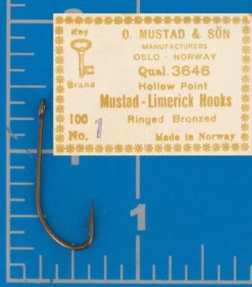 Mustad Fishing Fly Hooks Limerick 3646 Limerick Qty 200