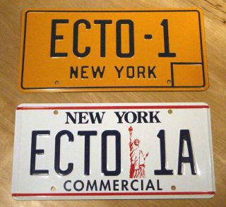Ghostbusters ECTO 1 (NEW YORK Orange ish) License Plate description