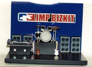 Limp Bizkit Figure Stage Set w Drum Kit Guitars Loudspeakers DJ Set