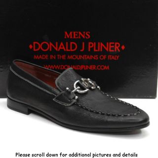 New $342 Donald J Pliner Lino Italy Black Bit Loafers Shoes Men 7 5 M