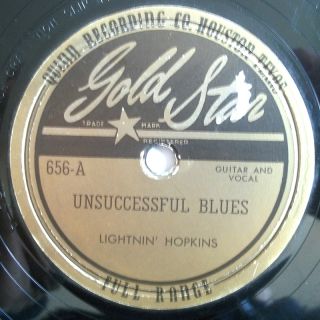 Lightnin Hopkins Gold Star Blues 78 Unsuccessful Blues