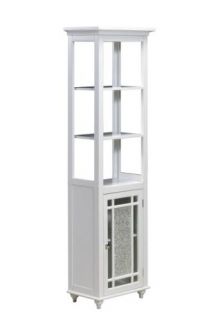 New Windsor Bathroom Linen Tower Cabinet w/ 1 Door & 3 Shelves   White
