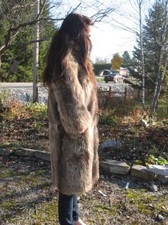 S58 Must Have Raccoon Fur Coat Brown Fit Size Small 4 to 5