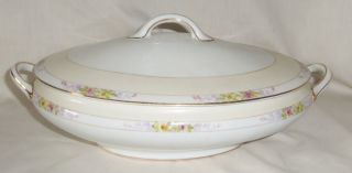 Noritake Nippon Linwood Oval Covered Casserole Vegetable Dish Pink