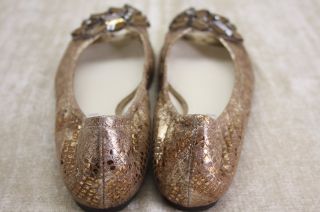 New Vera Wang Lavender Lina Jeweled Flats Shoes Size 8 Metallic Marone