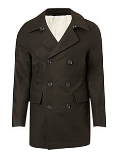 Linea Double breasted utility wool coat CHOCOLATE MARL   