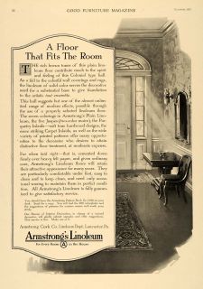 1919 Ad Armstrong Cork Linoleum Flooring Home Decor   ORIGINAL