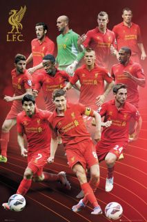 Liverpool FC SUPER 11 ACTION Soccer Poster   Gerrard, Suarez, Skrtel