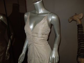 Super Elegant Lisa HO Bone Colour Crinkle Dress AU 10 USA 8 Gently
