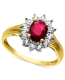 10k Gold Ring, Ruby (3/4 ct. t.w.) and Diamond Accent   Rings