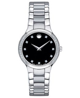 Movado Watch, Womens Swiss Serio Diamond (1/5 ct. t.w.) Stainless