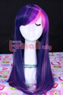 55cm long mixed purple pink My Little Pony Twilight Sparkle straight