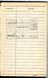 1944 45 US Navy Pilot Flight Log of Author Evan s Connell