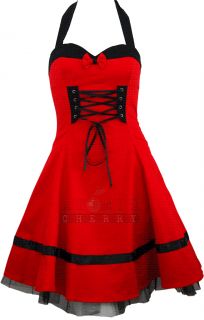 Lolita Corset Dress Red Black Rockabilly Pin Up 50s 40s