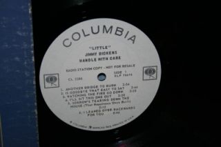 Little Jimmy Dickens Handle with Care LP Record DJ Promo Columbia 2288