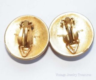 Vintage Liz Claiborne Amber Lucite Gold Tone Clip Earrings