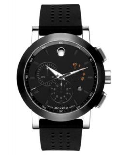 Movado Watch, Mens Swiss Series 800 Black Rubber Strap 36mm 2600101