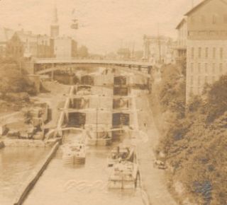 1905 RPPC Canal Lock Erie Canal Lockport NY