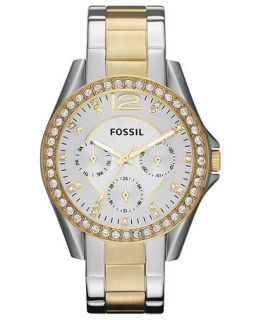 Fossil Watch, Womens Riley Two Tone Stainless Steel Bracelet 38mm