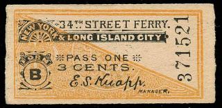   Ticket for passage between New York and Long Island City
