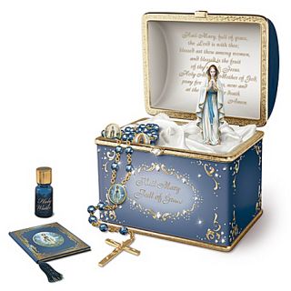 Heirloom Porcelain Musical Prayer Box Our Lady Treasury Of Prayer