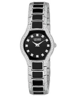 Citizen Watch, Womens Normandie Stainless Steel and Black Resin