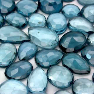 Loose Natural London Blue Topaz Old Rose Cut Mix Shapes AAA Parcel