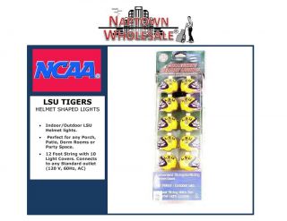 LSU Tigers Helmet Shaped Party Lights Tailgate Lights NCAA New