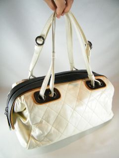 Gorgeous Modern Auth Chanel Beige Bowling Leather Bag