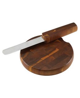 Dansk Wood Serveware, Classic Fjord Cheese Board with Knife