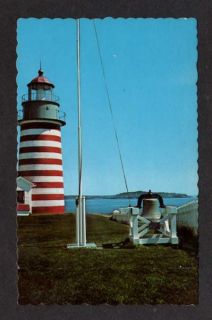 Me West Quoddy Head Lighthouse Lubec Maine Postcard PC