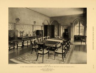 1921 Print Louis XVI Furniture Johnson Dining Room MI   ORIGINAL