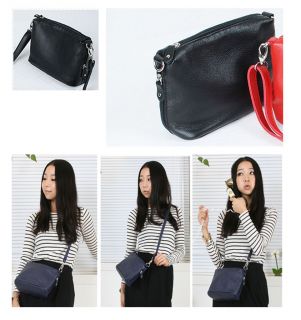 New Mini Love Women Leather Cowhide Handbag Black 3