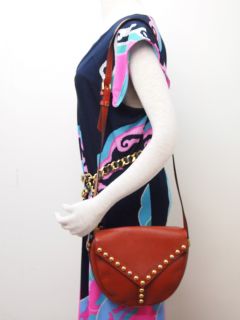 Vintage Yves Saint Laurent YSL Tag Stud Studded Shoulder Bag Handbag