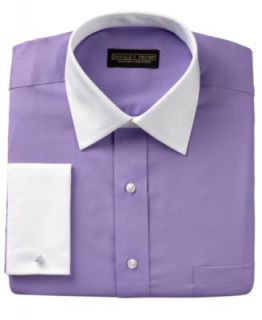 Donald Trump Dress Shirt, Solid White Collar French Cuff Long Sleeve
